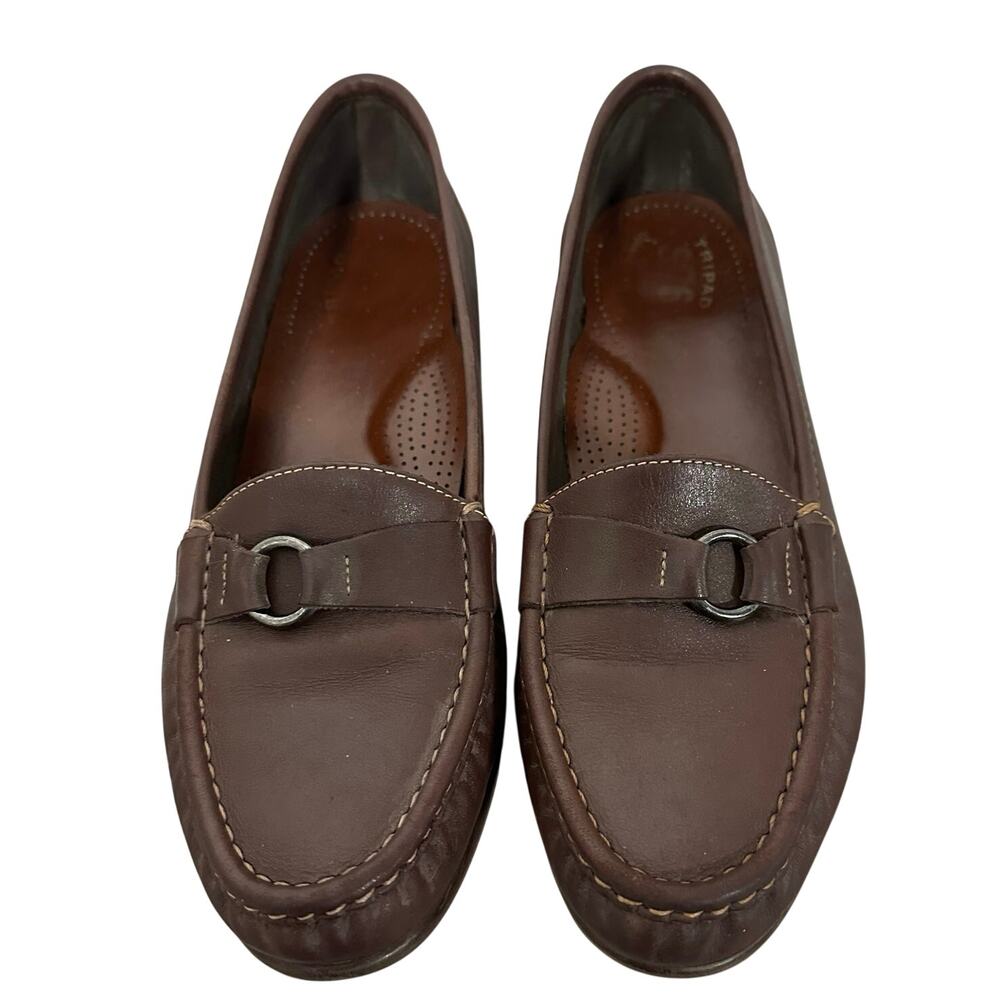 Women's SAS Brown Leather Horsebit Loafers Tripad Comfort Slip-Ons Size 7.5 - Picture 8 of 11